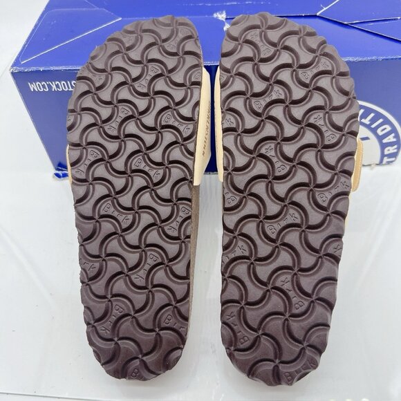 Birkenstock Cream Sandals with Gold Buckle - Picture 13 of 16